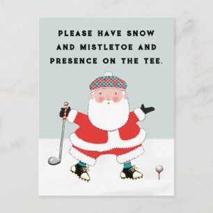 Carte postale de Noël de golf