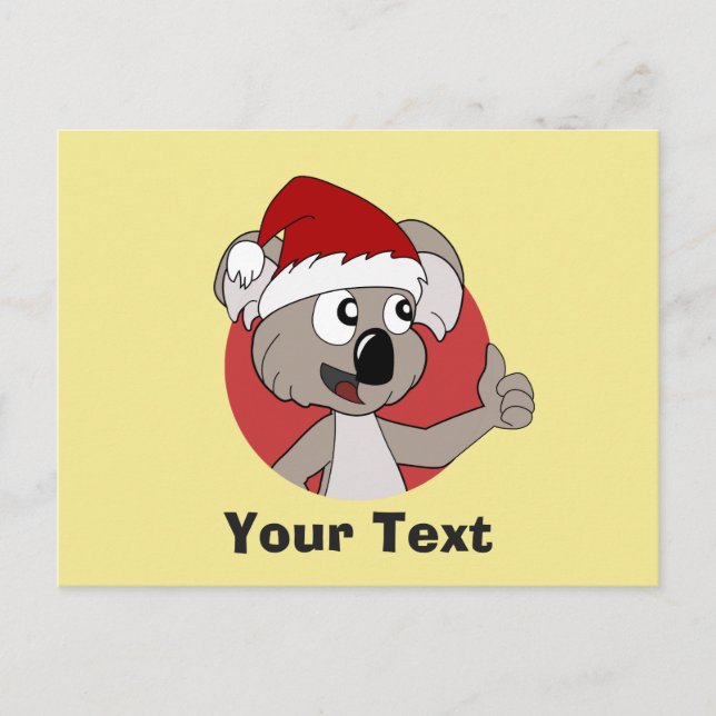 Carte postale de Noël de koala dessin animé (Devant)