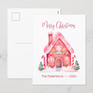 Carte postale de Noël de la Maison en pain d'épice
