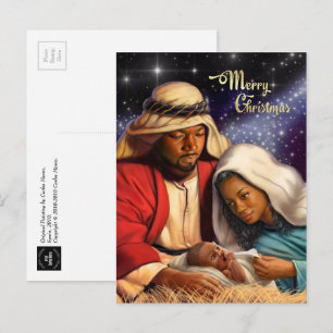 Carte postale de Noël de la Nativité afro-américai