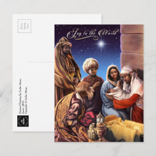 Carte postale de Noël de la Nativité afro-américai
