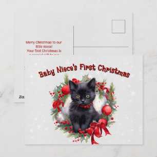 Carte postale de Noël de la première nièce de bébé