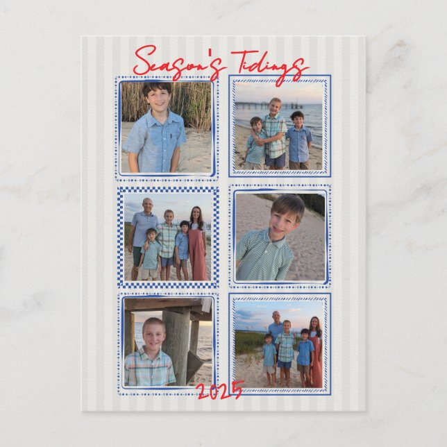 Carte postale de Noël de la saison Tidings Coastal (Devant)