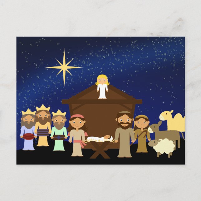 Carte postale de Noël de Noël de la scène de la Na (Devant)