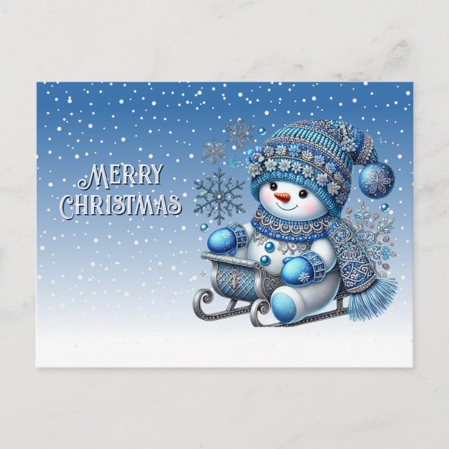 Carte postale de Noël de Noël de Snowman (Devant)