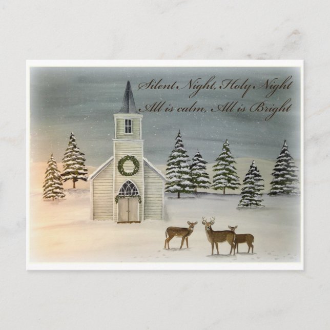 Carte postale de Noël de nuit silencieuse (Devant)