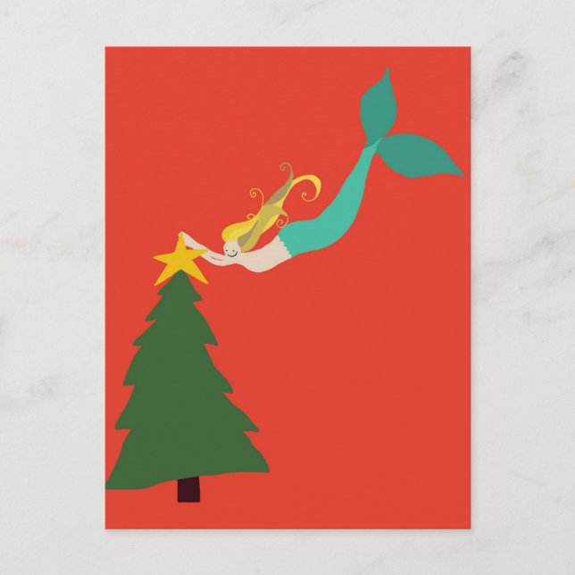 Carte postale de Noël de sirène (Devant)