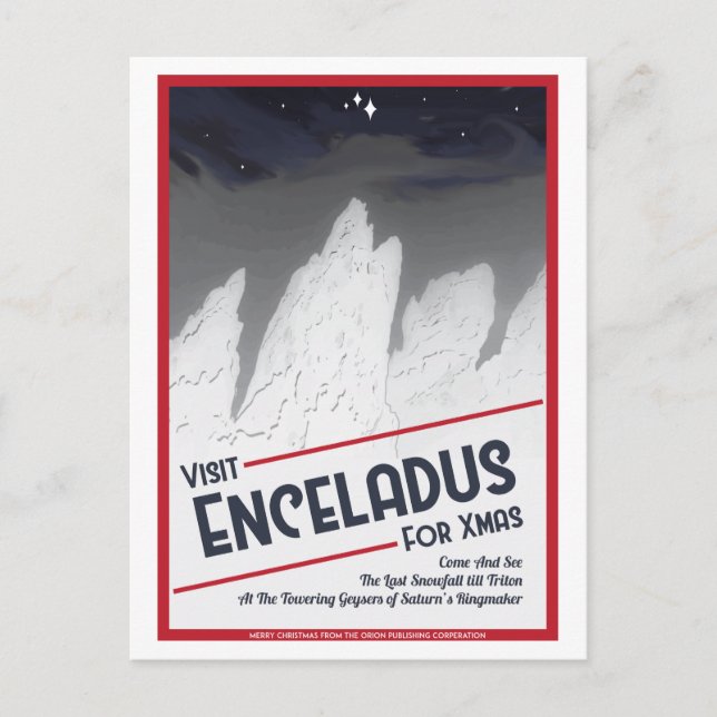 Carte postale de Noël de Space Travel - Encelade (Devant)
