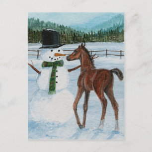 Carte postale de Noël de Yummy Snowman Foie