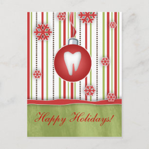Carte postale de Noël dentaire Red Stripes