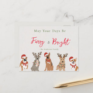 Carte postale de Noël des chiens de Noël