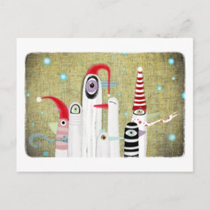 Carte postale de Noël des oiseaux