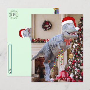 Carte postale de Noël Dinosaur