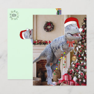 Carte postale de Noël Dinosaur