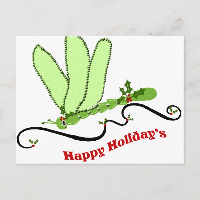 Carte postale de Noël Dragonfly (Devant)