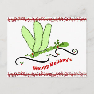 Carte postale de Noël Dragonfly