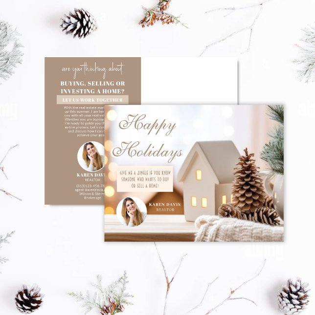 Carte postale de Noël du marketing immobilier (Créateur téléchargé)