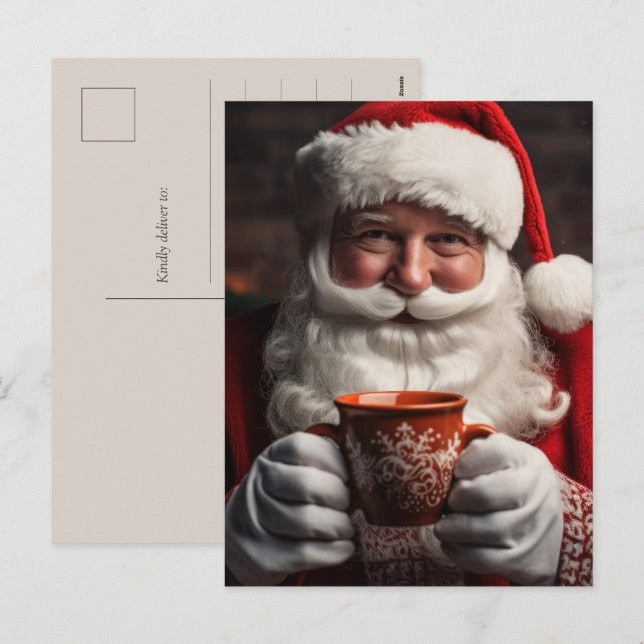 Carte postale de Noël du Père Noël (Devant / Derrière)