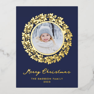 Carte postale de Noël Elegant Gold Foil