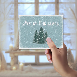 Carte postale de Noël en épinette bleue