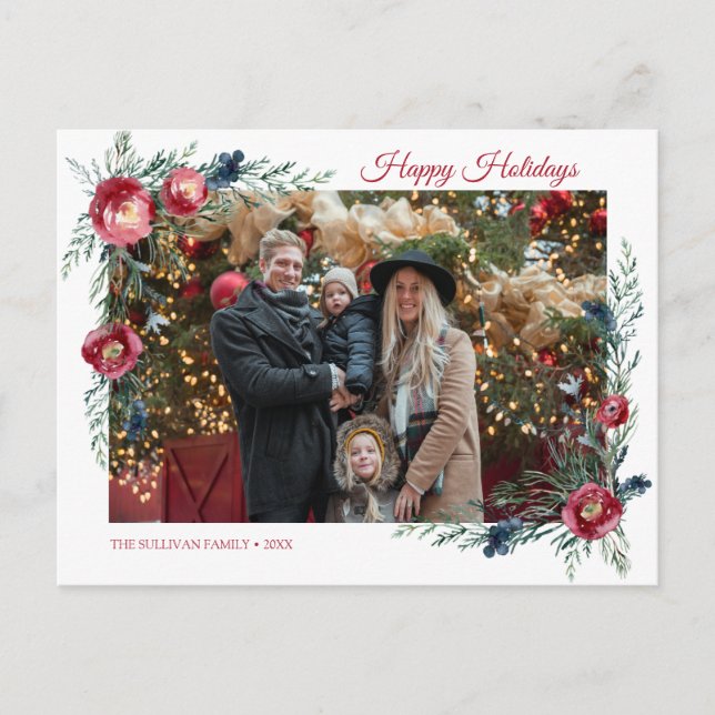 Carte postale de Noël Floral d'hiver (Devant)