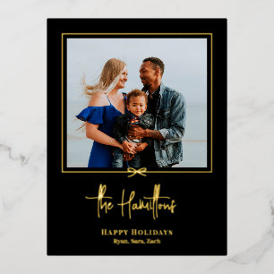 Carte postale de Noël Foil cadeau moderne