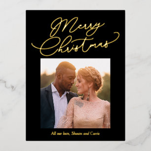 Carte postale de Noël Foil Message simple