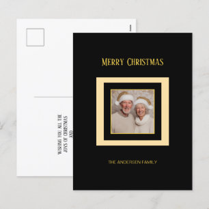 Carte postale de Noël Gold Silver Black Elegant Ph