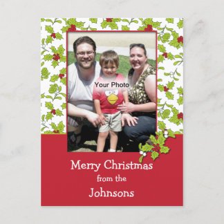 Carte postale de Noël Holly et Mistletoe