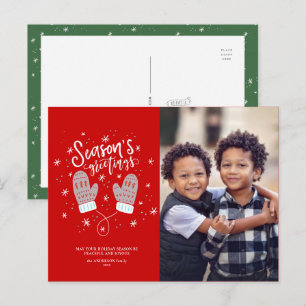 Carte postale de Noël Hygge Mittens