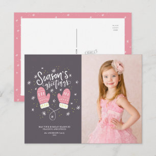 Carte postale de Noël Hygge Mittens
