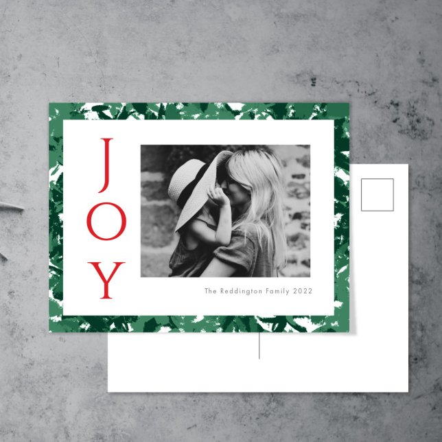 Carte postale de Noël Joie Photo verte (Créateur téléchargé)