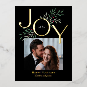 Carte postale de Noël Joy Foil