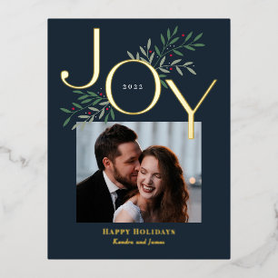 Carte postale de Noël Joy Foil