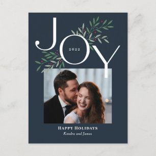 Carte postale de Noël Joy Photo Holiday