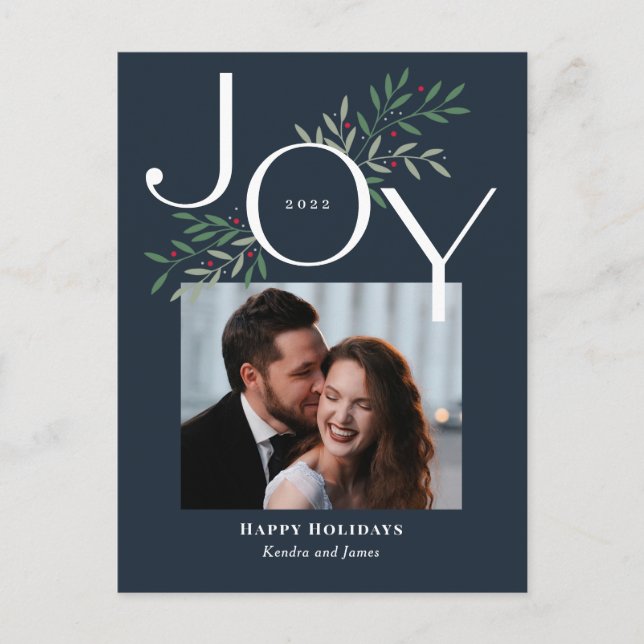 Carte postale de Noël Joy Photo Holiday (Devant)