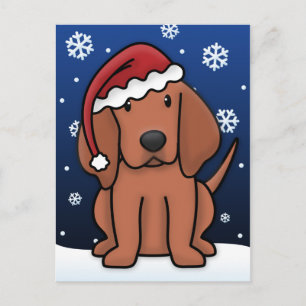 Carte postale de Noël Kawaii Redbone