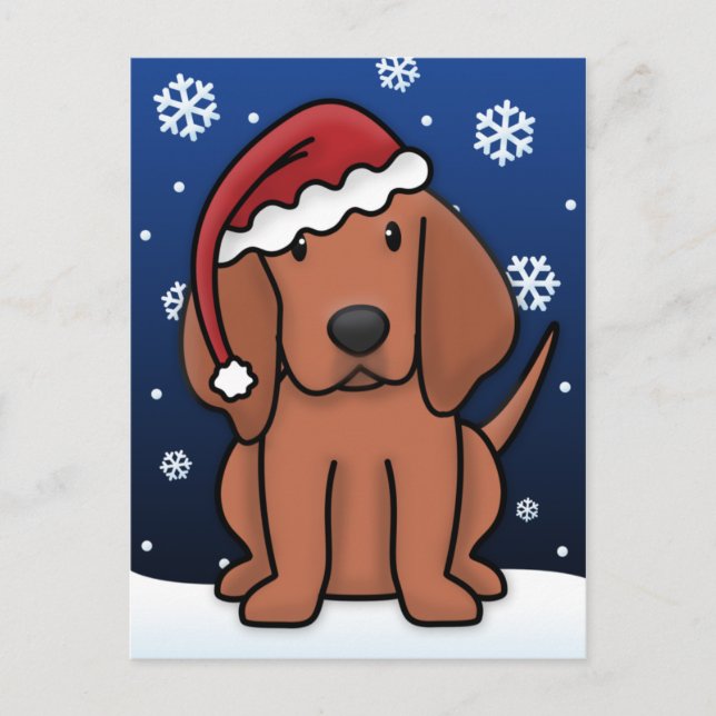 Carte postale de Noël Kawaii Redbone (Devant)