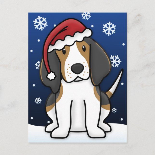 Carte postale de Noël Kawaii Treking Walker Coonho (Devant)
