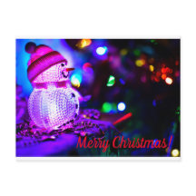 Carte postale de Noël Lightning Snowman