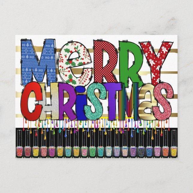 Carte postale de Noël Manicure Nail Art (Devant)