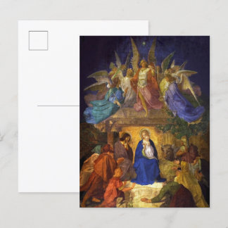 Carte postale de Noël Nativité Religieux Catholiqu