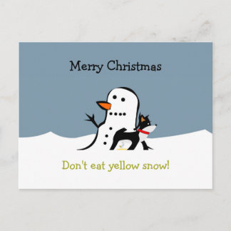 Carte postale de Noël - ne mangez pas la neige
