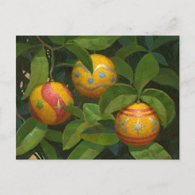 Carte postale de Noël Orange (Devant)