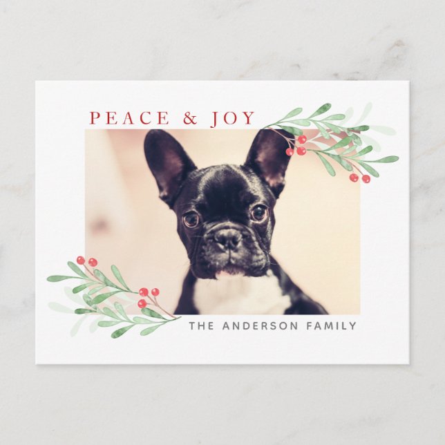 Carte postale de Noël Paix et Joie (Devant)