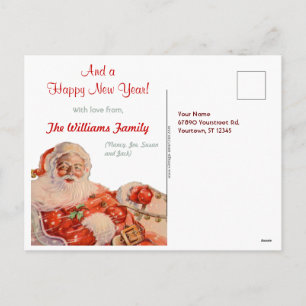 Carte postale de Noël personnalisable Santas Sleig