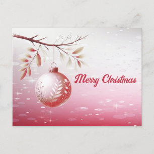 Carte postale de Noël Pink Décor Ball