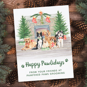 Carte postale de Noël pour Amoureux des chiens d'a