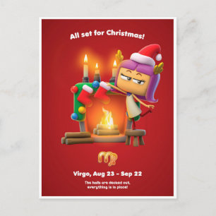 Carte postale de Noël pour Virgo
