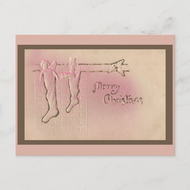 Carte postale de Noël Pretty Peppermenthe Pink Vin (Devant)